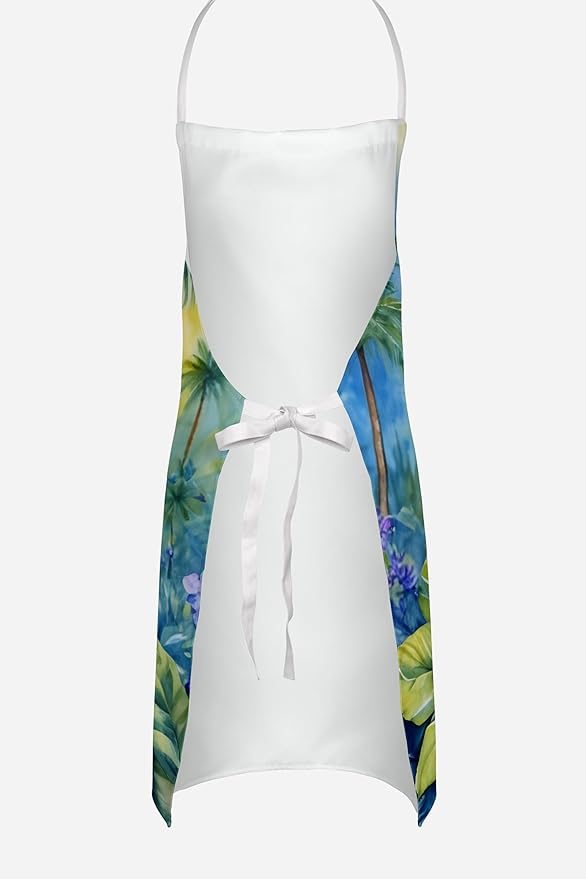 Caroline's Treasures White Boxer Luau Apron Cooking Kitchen Server Baking Crafts Gardening for Adult Women Men, Unisex, Large, Multicolor