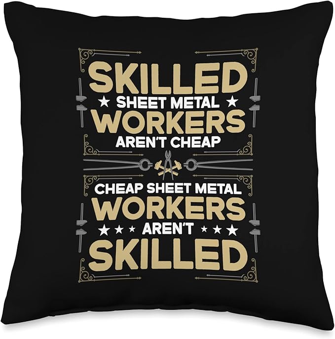 Skilled Sheet Metal Fabricate Products Sheet Metal Worker Throw Pillow