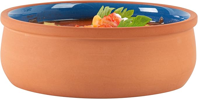 Restaurantware Terracotta Cazuela Bowls 2 Pack of 17 oz Durable Rustic Serving Dish Glazed Oven-Safe Bowl Freezer-Safe Tapas Dish Microwave-Safe Dishwasher-Safe