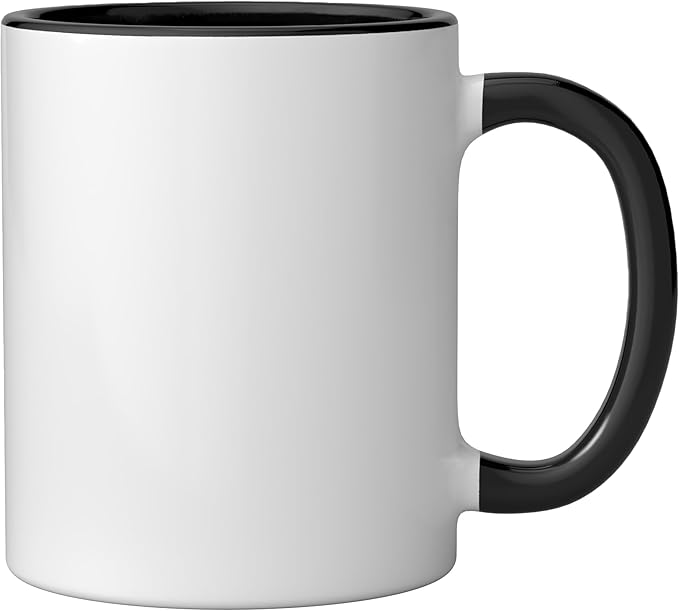 Retro Western UFO Dachshund Cowboy Alien Sci Fi Desert Ceramic Mug, Black/White