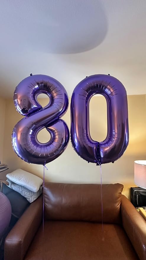 Purple 12 Year Old Balloons Birthday, 12 Balloon Number for Girl Boy Baby Shower, Balloon Number 40 Inch for 12 21 Graduation Party Wedding Anniversaries Celebration