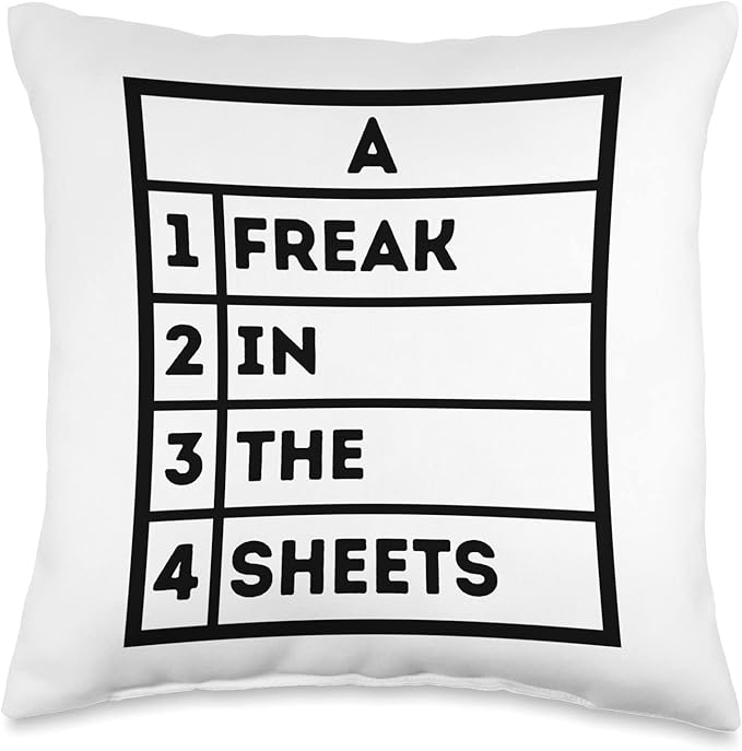 Freak In The Sheets Excel Spreadsheet Funny Office Joke Gag Throw Pillow