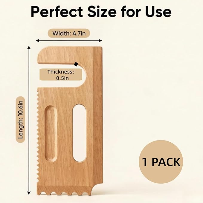 Wooden Grill Scraper – Solid Wood BBQ Grill Grate Cleaner, Bristle-Free Safe Grill Cleaning Tool for Outdoor