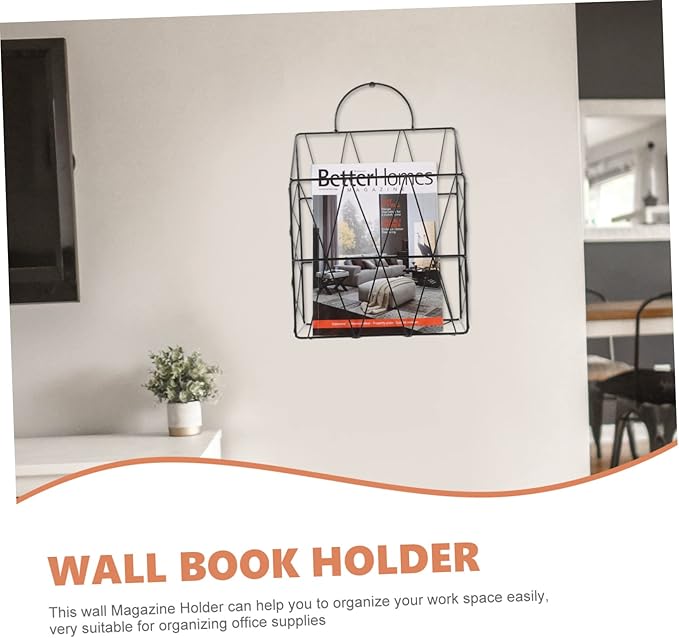 Hanging Wall Files Magazine Holder Decorative Wire Mounted Storage Baskets for Organizing Magazines Books Newspapers Office Home Bedroom Living Room