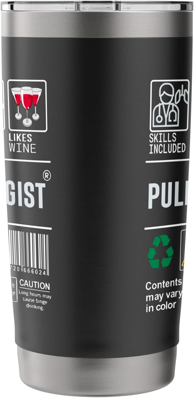 Funny Pulmonologist Label Skills Coffee Wine Sarcasm Medical Stainless Steel Insulated Tumbler