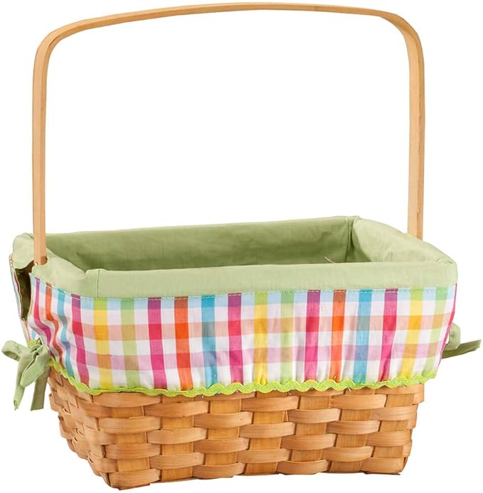 Plaid Wicker Easter Basket