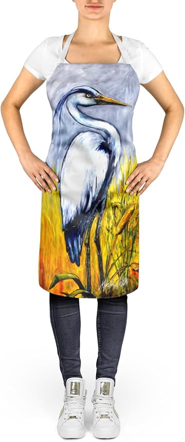 Caroline's Treasures Cattin Around Heron Apron Cooking Kitchen Server Baking Crafts Gardening for Adult Women Men, Unisex, Large, Multicolor