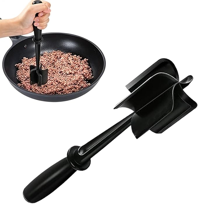 Meat Masher Tool, Food Press Fixture, Ergonomic Chopper with Compact Build, Kitchen Accessory with Reliable Details, 10.98x2.44x2.44 inches Household Equipment, Cooking Organizer for Apartment Home