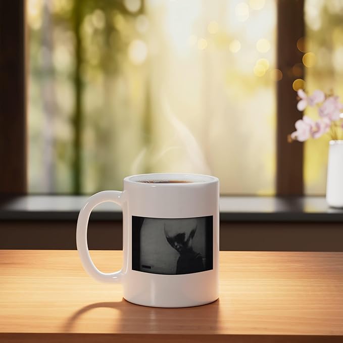 Skinny Bob Alien 1961 KGB Video Real Alien Grey Ceramic Mug, White