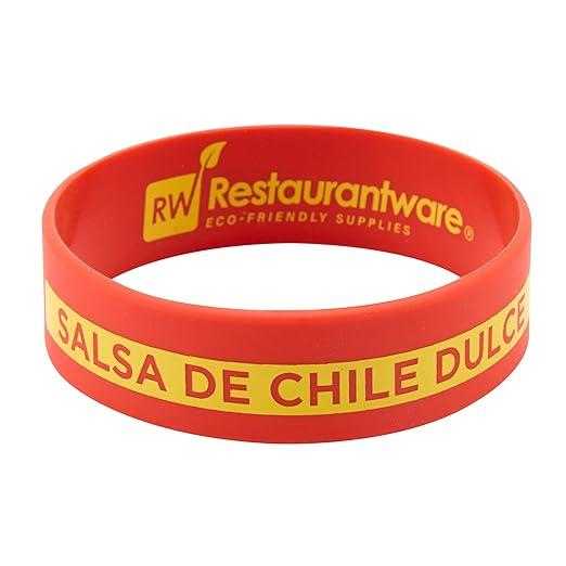 Restaurantware Silicone Squeeze Bottle Band 10 Count 2.75 Inch Dishwasher Safe Condiment Identification Band, Sweet Red Chili Red Non-Slip Label Band for Condiment Labeling at Restaurants, Food Trucks