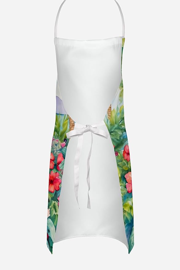 Caroline's Treasures Tibetan Terrier Luau Apron Cooking Kitchen Server Baking Crafts Gardening for Adult Women Men, Unisex, Large, Multicolor