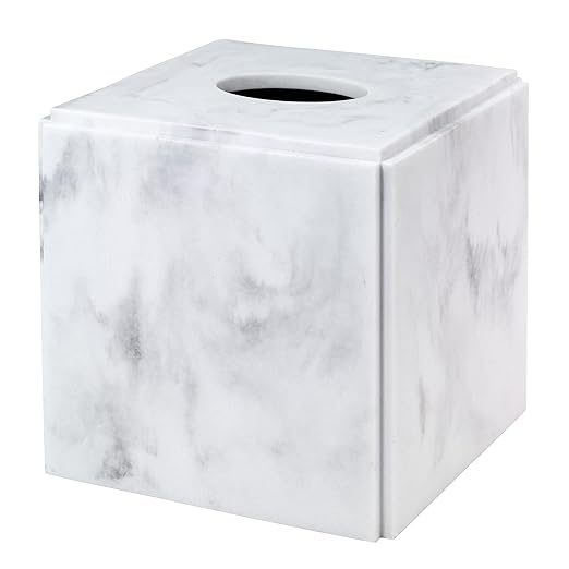 Avanti Linens - Tissue Box Cover, Resin Countertop Decor, Marble Design (Catania Collection)