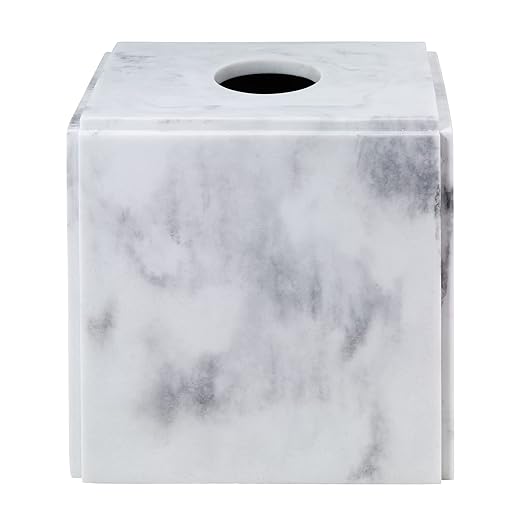Avanti Linens - Tissue Box Cover, Resin Countertop Decor, Marble Design (Catania Collection)