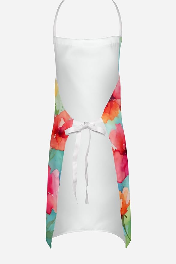 Caroline's Treasures Carnations in Watercolor Apron Cooking Kitchen Server Baking Crafts Gardening for Adult Women Men, Unisex, Large, Multicolor