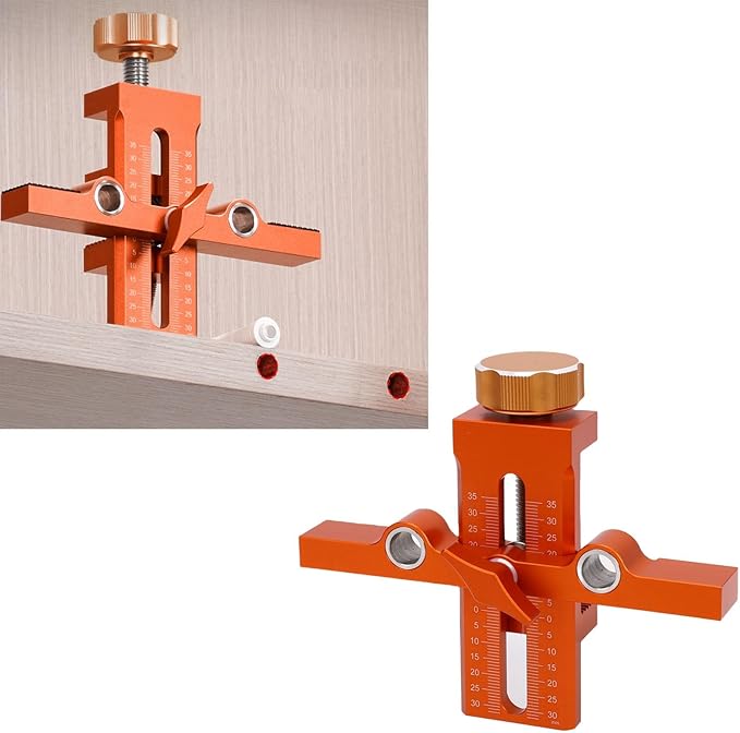 ViaGasaFamido Cabinet Door Mounting Fixture, Adjustable Aluminum Alloy Positioner for Installation of Cabinets, Kitchens and Bathrooms