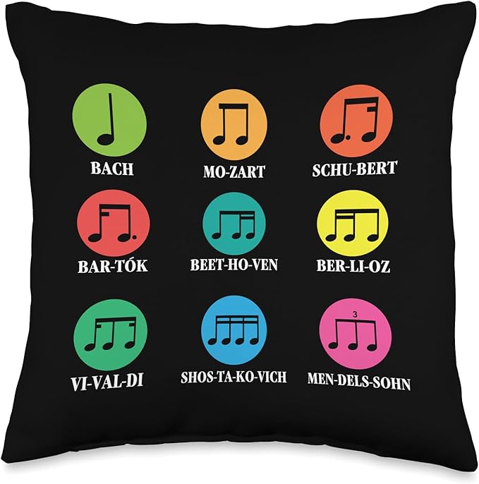 Classical Composers Classical Music Sheet Music Throw Pillow