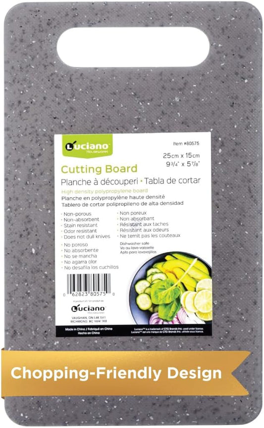 Luciano Housewares Cutting Board, High-density Polypropylene Chopping Board for Kitchen Use, Ideal for Cutting Vegetables, Fruits, and Meats, Kitchen Essentials, Gray, 9.75" x 9.88"