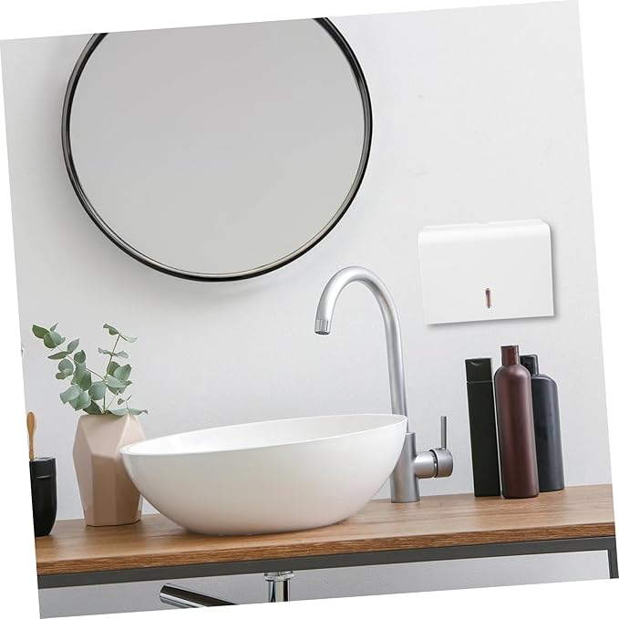 Paper Towel Box Simple Hands Towel Holder for Bathroom Wall Adhesive Paper Towel Dispenser Kitchen Commercial Dispensers Stainless Towel Holders Touchless Plastic White
