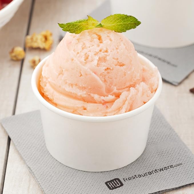 Coppetta 5-Ounce Dessert Cups, 200 Disposable Ice Cream Cups - Lids Sold Separately, Sturdy, White Paper Frozen Yogurt Bowls, For Hot And Cold Foods, Perfect For Gelato Or Mousse - Restaurantware