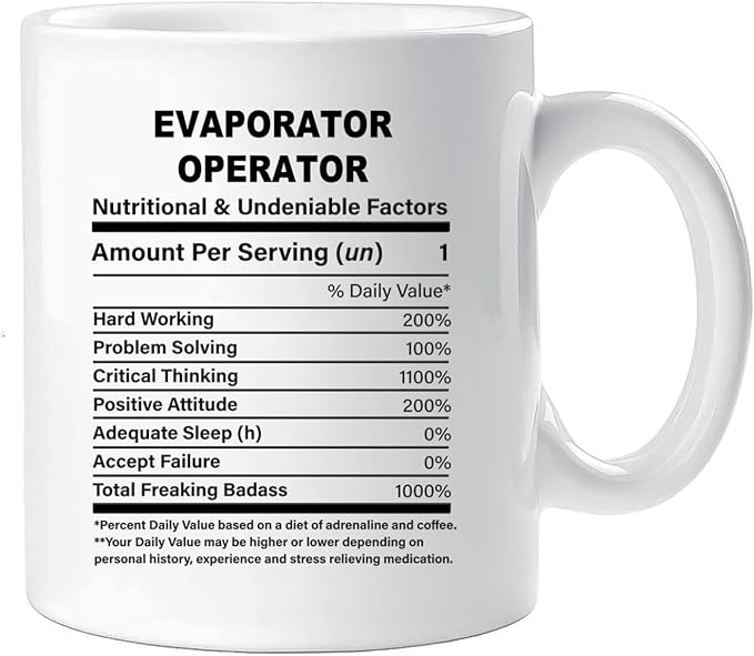 Funny Gift for Evaporator Operator, Evaporator Operator Nutrition Mug, Best Evaporator Operator Gift Ideas, Graduation, Funny Evaporator Operator Birthday Mug