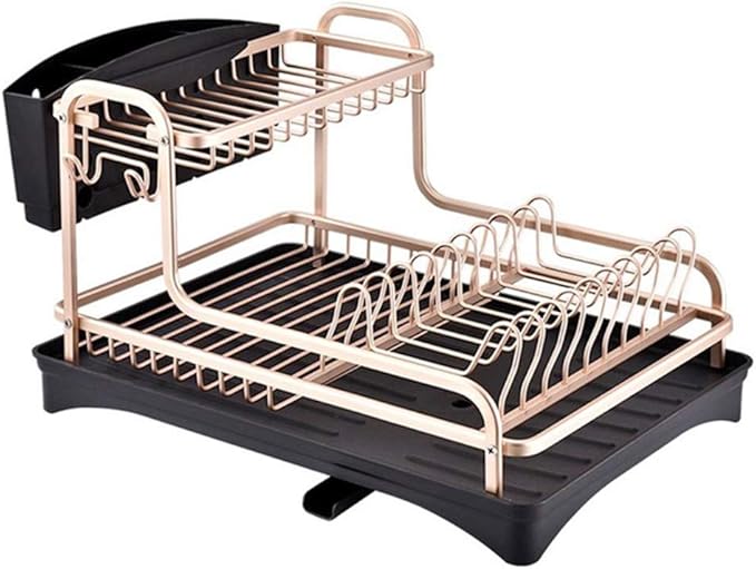 Aluminum Alloy Dish Rack Kitchen Storage Box Drain Rack Drying Board Shelf Sink Knife and Fork Box Made Very Suitable for Home Kitchen.