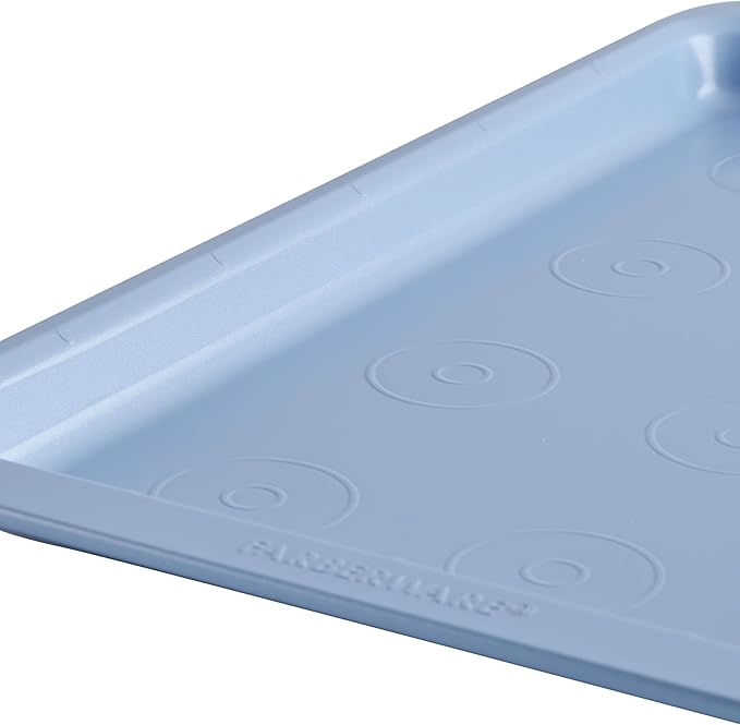 Farberware Easy Solutions Nonstick Bakeware Cookie Pan/Baking Sheet with Drop Zones and Portion Marks, 10 Inch x 15 Inch - Blue