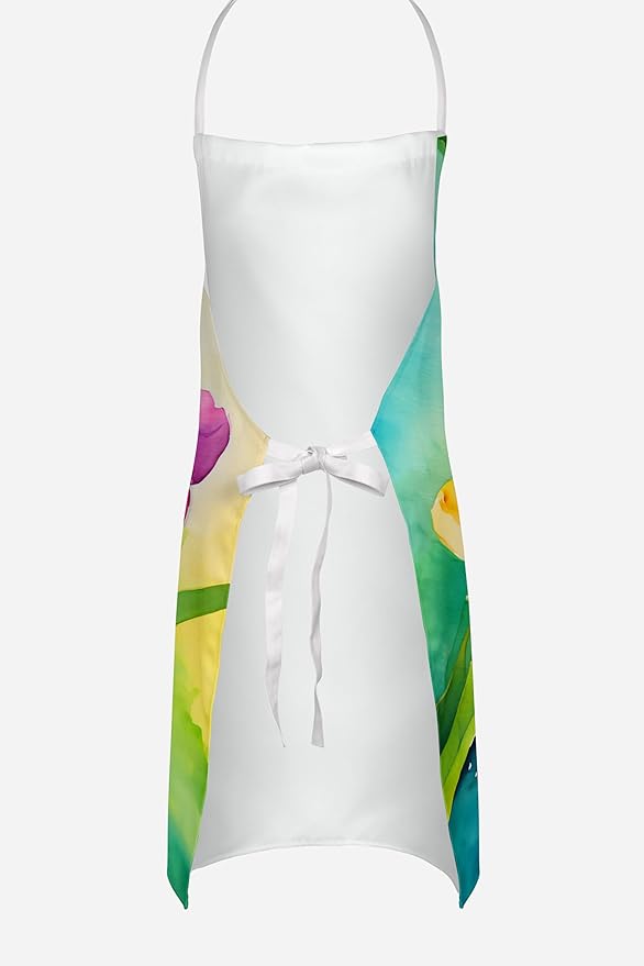Caroline's Treasures Orchids in Watercolor Apron Cooking Kitchen Server Baking Crafts Gardening for Adult Women Men, Unisex, Large, Multicolor