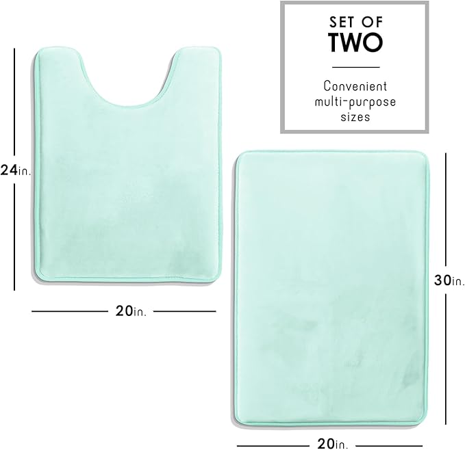 Clara Clark Bathroom Rugs, Velvet Memory Foam Bath Mat, Non-Slip Bath Rugs, Machine Wash, Dries Quickly, Ultra Soft Plush Bath Mats for Bathroom,