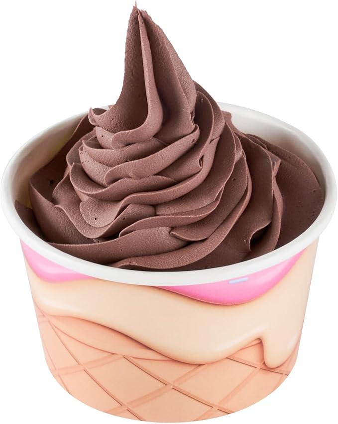Restaurantware Ice Cream Cups 200 Pack of 8 oz Leak-Resistant Disposable Dessert Bowl Frozen Yogurt Cup Round Paper Container For Cold And Hot Desserts