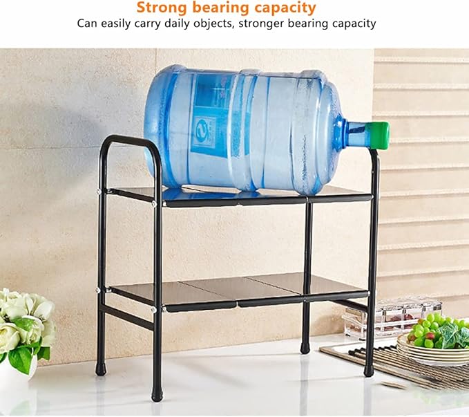 2-Tire Standing Rack, Bathroom Countertop Storage Shelf Cosmetic Organizer Holder Kitchen Spice Rack, Clothing, Pantry & More, Decorative Storage,Silver,8boards
