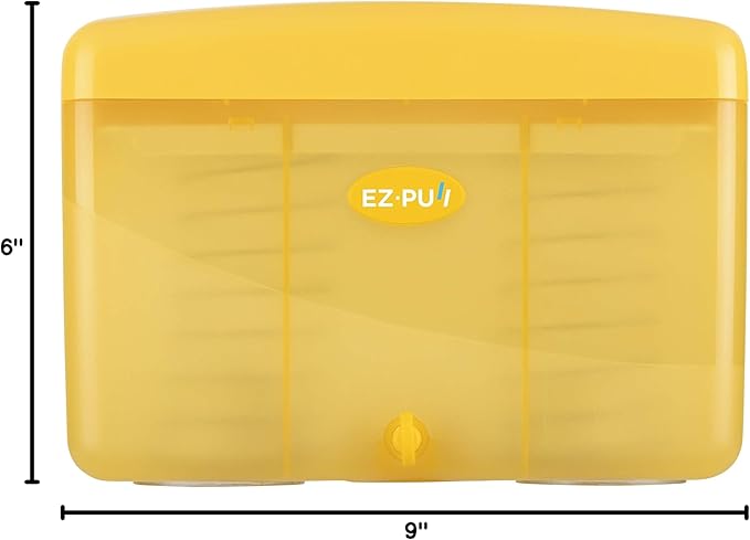 EZbrnd Countertop SLIMFOLD Hand Towel Dispenser for Kitchen/Bathroom/Office/RV/Airbnb, Guest Towel Holder, Sunburst Yellow