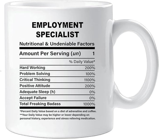 Funny Gift for Employment Specialist, Employment Specialist Nutrition Mug, Best Employment Specialist Gift Ideas, Graduation, Funny Employment Specialist Birthday Mug