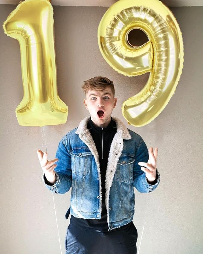 Number Balloons 1, 40 Inch One Balloons for 1st Birthday Girl Boy 1 11 21 Party Decorations Baby Shower Photo Shoot, Light Gold 1 Balloon