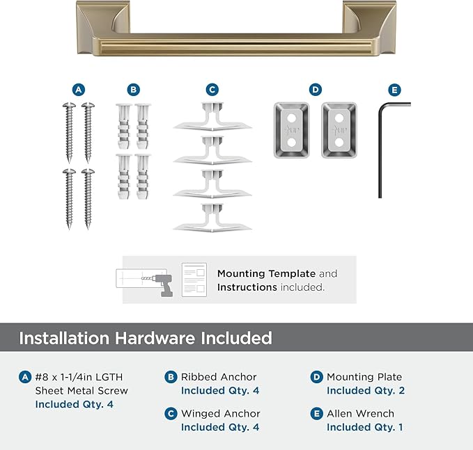 Amerock Mulholland Golden Champagne 9 inch (229mm) Towel Bar, BH36025BBZ