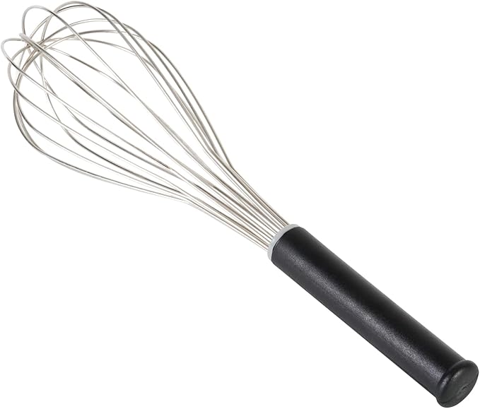 Restaurantware Met Lux 14 Inch x 3.7 Inch Baking Whisk, 1 With Ergonomic Handle Metal Whisk - Dishwasher-Safe, Corrosion-Resistant, Stainless Steel Whisk For Baking, For Whipping, Baking, Or Cooking
