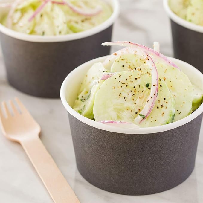 Coppetta 12-Ounce Dessert Cups, 200 Disposable Ice Cream Cups - Lids Sold Separately, Sturdy, Gray Paper Frozen Yogurt Bowls, For Hot And Cold Foods, Perfect For Gelato Or Mousse - Restaurantware