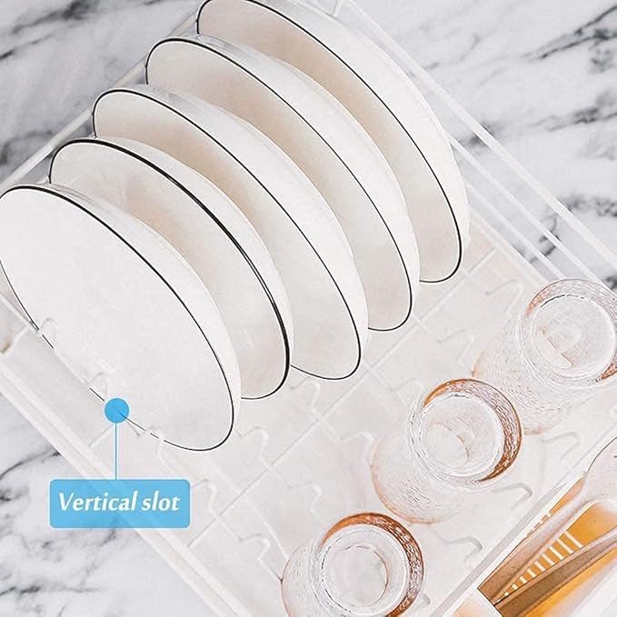 Anti Rust Dish Drainer Rack Small Drainer with Removable Drain Board and Swivel Spout Utensil Holder for Kitchen Counter and Sink Wood Handle Cutlery Basket Drain Shelf