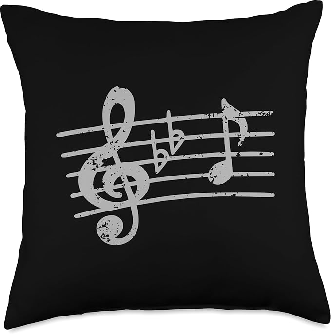 Treble Clef Notes Musician Sheet Music Throw Pillow