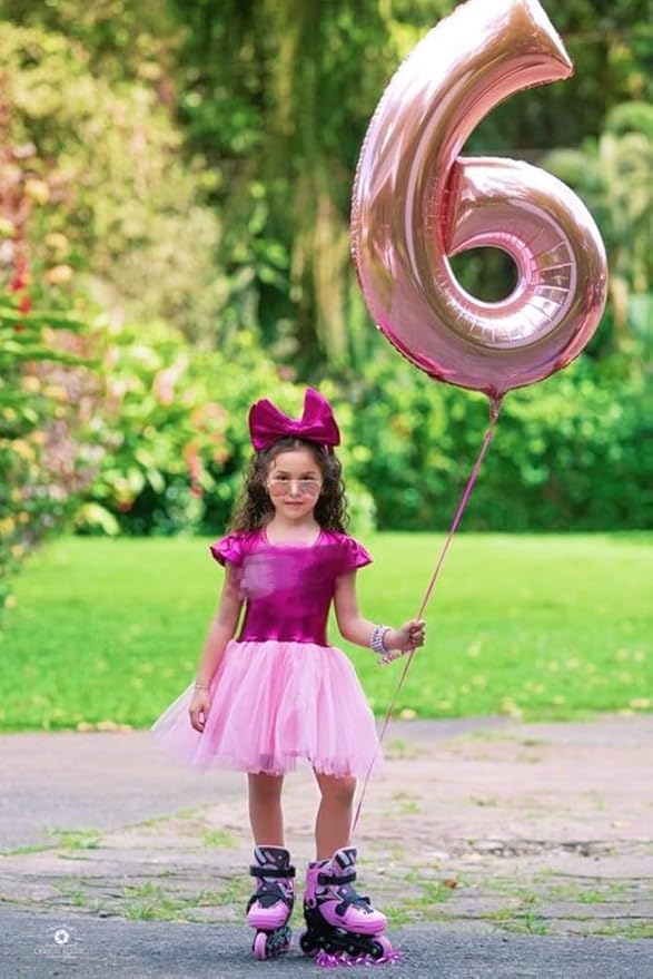 Pearl Pink 6 Number Balloon Balloons, Happy Birthday Decoration for 6th, 40 Inch Six Number Balloons for 6, 16, 26, 60, 2026 Wedding Anniversaries Singles Party, 2026 New Years Eve Party