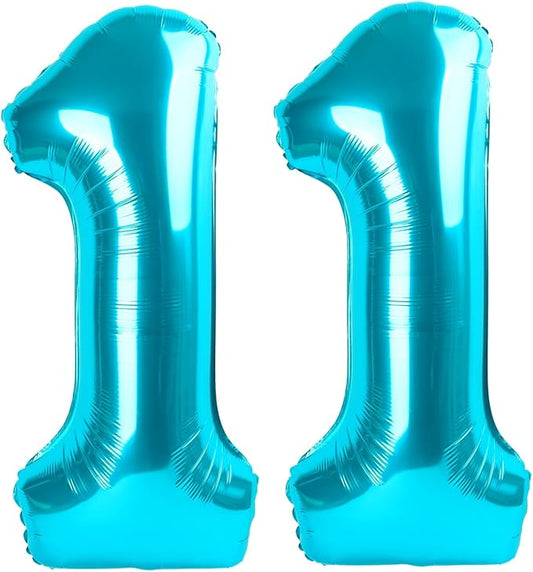 Light Blue 11 Balloon, 40 Inch Number Balloons, Birthday Balloon Party Decoration for 11st Girls Boys, Anniversaries, Celebration Party, Graduation
