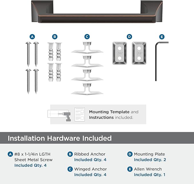 Amerock Mulholland Oil-Rubbed Bronze 9 inch (229mm) Towel Bar, BH36025ORB