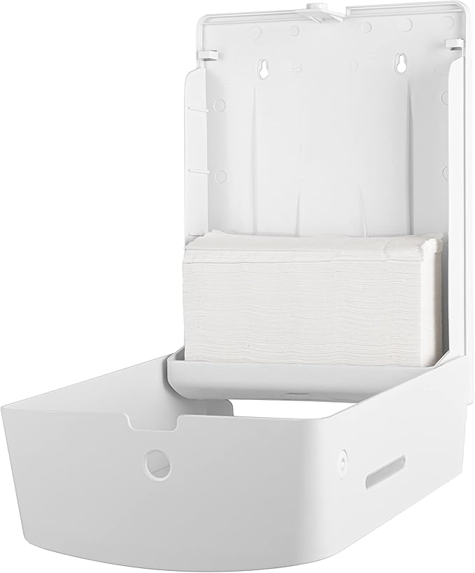 EZbrnd Wall Mount MULTIFOLD Paper Towel Dispenser for Kitchen/Bathroom/Office/RV/Airbnb, White, 3300-EZ