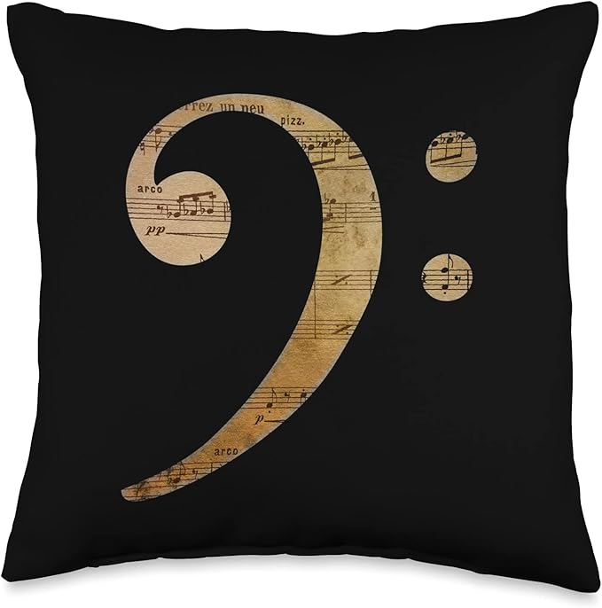 Bass Clef Sheet Music Bottom End Throw Pillow