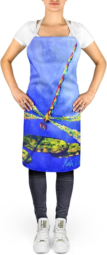 Caroline's Treasures Blue Dragonfly Apron Cooking Kitchen Server Baking Crafts Gardening for Adult Women Men, Unisex, Large, Multicolor