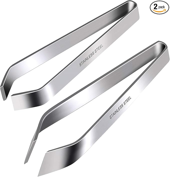 Fish Bone Tweezers, Professional Stainless Steel Flat and Slant Pliers Set for Kitchen Salmon Trout, 1 SET