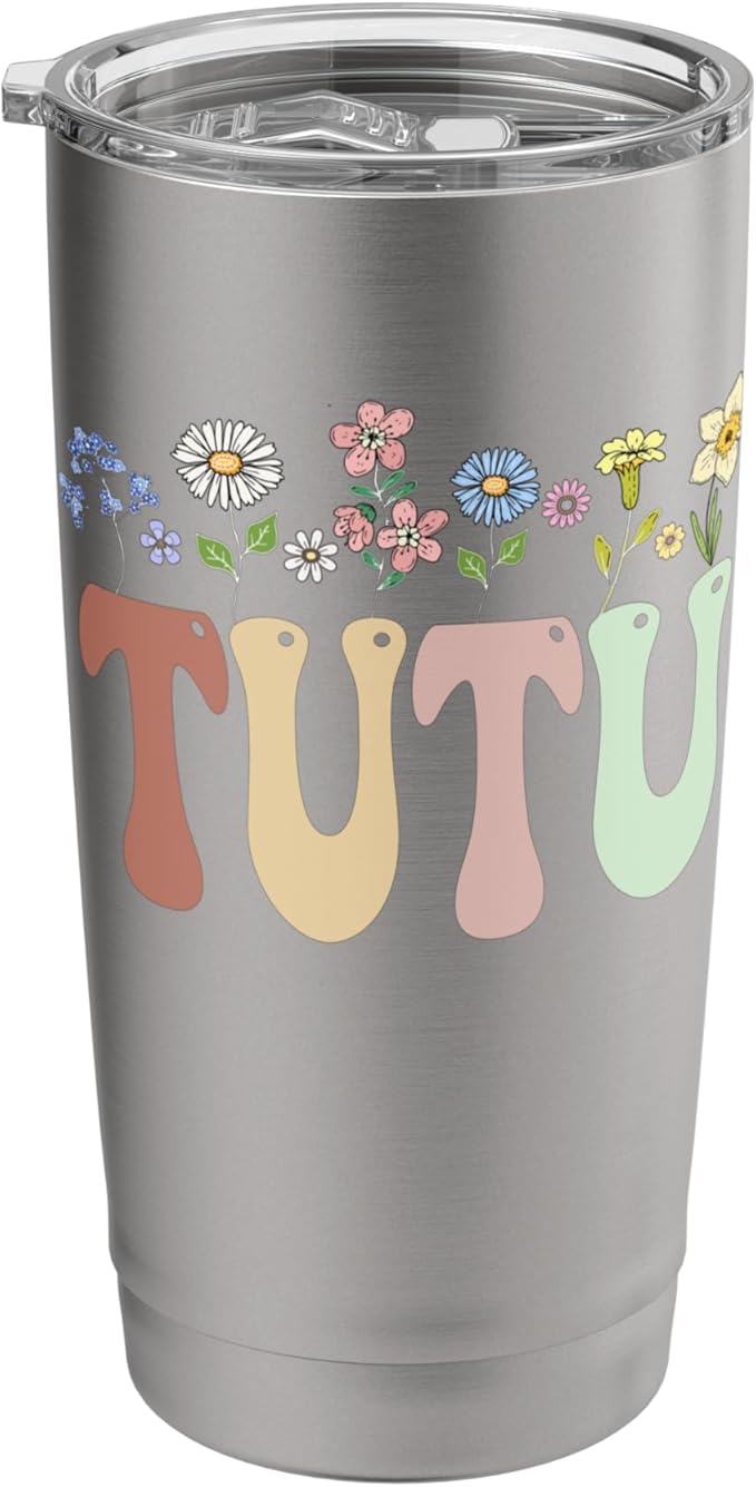 Tutu Gifts Women Wildflower Floral Design Tutu Stainless Steel Insulated Tumbler