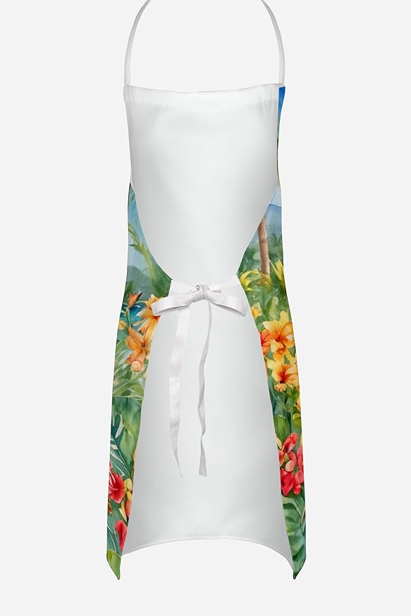 Caroline's Treasures Basenji Luau Apron Cooking Kitchen Server Baking Crafts Gardening for Adult Women Men, Unisex, Large, Multicolor