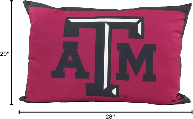 College Covers Everything Comfy Texas A&M Aggies 20" x 28" Fully Stuffed Big Logo Pillow