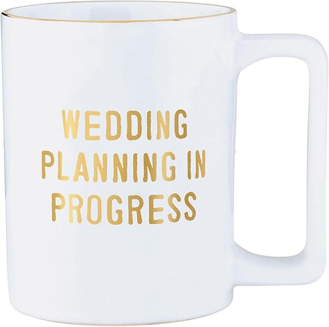 Santa Barbara Design Studio Wedding Gifts Gold Foil Ceramic Coffee Mug, 16-Ounce, Planning In Progress