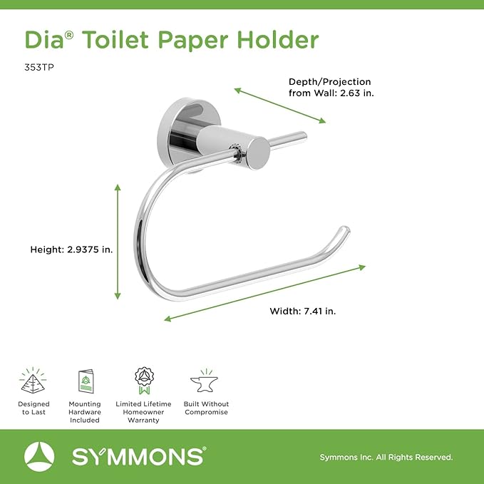 Symmons 353TP Dia Wall-Mounted Toilet Paper Holder in Polished Chrome